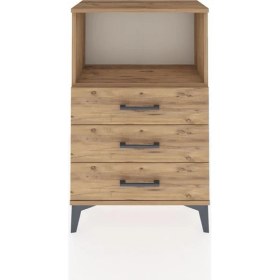 Resim Arges Komodin Tek Raflı 3 Çekmeceli 60X30X96 Çam-Çam 