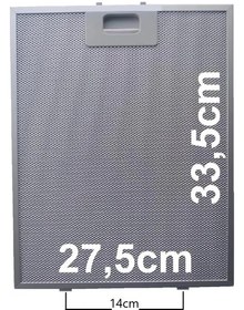 Resim termikel 27 5 33 5 Alveus Davlumbaz Aspiratör Filtresi 335 x 275 mm Metal Yağ Filtresi 27.5x33.5 