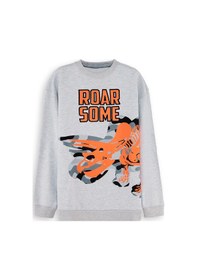 Resim Denokids Roar Erkek Çocuk Sweatshirt - Gri 