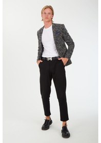 Resim Sposo 5118 Dar Kalıp Kışlık Lacivert Erkek Blazer Ceket Lacivert 