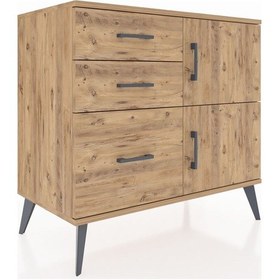 Resim Hyperion Şifonyer Tek Raflı 3 Çekmeceli 2 Kapaklı 88x44x80 Çam-çam Çam 