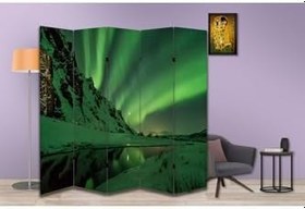 Resim Kuzey Işıkları Temalı Özel Tasarım Paravan Room Divider PRV1292, 180 x 180 