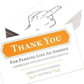 Resim Hediye Sadelik Orta Parmak Kartı Yasadışı Park Hatırlatma Kartı Kötü Park İhlali Çıkartmalar Uyarı Işareti Kartı Yellow 