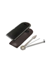 Resim Yaozixa 3'ü Bir Arada Pipo Temizleme Aleti Seti - Reamer, Tamper Ve Temizleyici Fonksiyonları - Taşınabilir Gümüş Renkli Deri Çantalı 