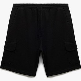 Resim Koton Beli Bağcıklı Kargo Cepli Spor Şort Siyah 5sam40114nk Siyah 