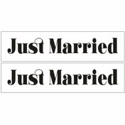 Resim liyanamoda Gelin Düğün Arabası Just Married Folyo Baskı 