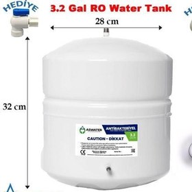 Resim Su Arıtma Cihazı Su Tankı 3.2 Galon 12 Lt. Litre Tank Vanası Ve Teflon Bant Hediyeli 