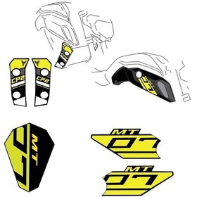 Resim Yamaha Mt-07 Yeşil Sticker Set Çok Renkli 