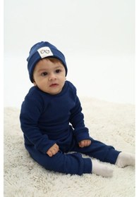 Resim Fitilli Unisex Bebek - Çocuk Üçlü Takım Krem - Turkuaz 