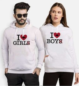 Resim Tshirthane I Love Boy Girl Sevgili Kombinleri Kapüşonlu Kombini 