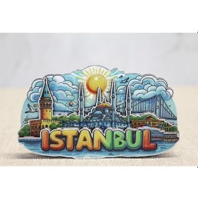 Resim Just Cheap Store Ahşap İstanbul Temalı Magnet Alk4601 