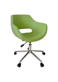 Resim Çalışma Koltuğu Döküm Süngerli Yeşil Renk Suni Deri Konik Ayaklı 
