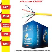 Resim POWERGATE CAT6-BOX 23AWG 0,57mm UTP CAT6 Kablo 305m Sarı 