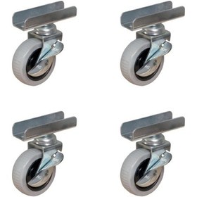 Resim Furç Uzun-sunta Bilyalı Teker Frenli - 20x50 - Gri - 18mm Hks185 - 4 Adet 