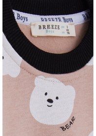 Resim Breeze Kız Çocuk Sweatshirt Ayıcık Desenli 1.5-5 Yaş, Bej-bej Bej 