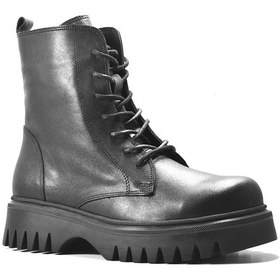 Resim Beety 22bk11.67 Hakiki Deri Siyah Kalın Taban Kadın Postal Bot Siyah 