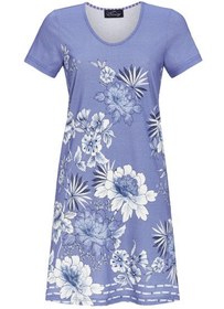 Resim Floral Pamuklu Gecelik Mor - 38 