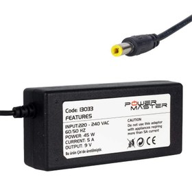 Resim POWERMASTER PM-13033 9 VOLT - 5 AMPER YAZAR KASA/ POS MAKİNESİ MASAÜSTÜ ADAPTÖR 5.5*2.5 MM UÇLU 