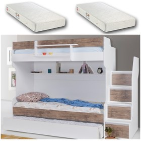 Resim Setaymobilya Cesur Ceviz Ranza + 2 Adet Comfort Yatak, Setay Genç Odasi 