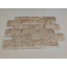 Resim Polen Stone Bej Traverten Doğal Patlatma Duvar Kaplama Taşı Fileli 