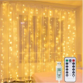 Resim 8 Fonksiyonlu Peri Perde LED Uzaktan Kumandalı Günışığı Perde Peri LED (3 mt x 3 Mt) 