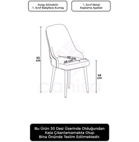 Resim Canisa Concept Krax Serisi, 1.sınıf Babyface Kumaş Mutfak Sandalyesi, Kahve Metal Ayak, 6 Adet Sandalye Sandalye Cappucino Ayaklar Kahve 