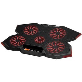 Resim Frisby FNC-5252B GP4 Notebook Soğutucu & Stand(5xFan) LCD Kontrol Pane Metal Izgara 2 x USB Port 