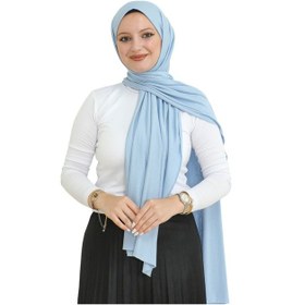 Resim Modish Group Şal Tesettür Başörtüsü Premium Kumaş Eşarp Uzun Islami Giyim Viskon - Bebe Mavisi Mavi 
