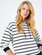 Resim Oversize Kapüşonlu Sweatshirt Basic Ribanalı 