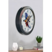 Resim Bahat Salon Ofis Duvar Saati Gri Metal Çerçeve 36 cm 