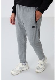 Resim Tommy Life Gri Melanj Fermuar Cepli Standart Kalıp Jogger Erkek Eşofman Alt - 84651 GB MELANJ 