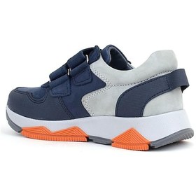 Resim Rakerplus Hakiki Deri Lacivert Gri Çocuk Sneakers Spor Ayakkabı Lacivert 