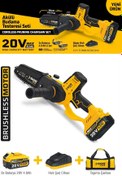 Resim BİTERSE 20V Çift Akülü Profesyonel Akülü Dal Budama Ağaç Kesme Makinası 20 Cm Pala 4.0 Ah Otomatik Yağlama 