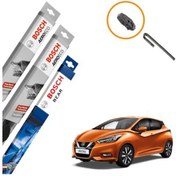 Resim Nissan Micra Muz Silecek Takımı Ön Arka Bosch Aeroeco 2017-2019 