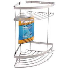 Resim Geseus Paslanmaz Iki Gözlü Banyo Köşe Rafı Şampuanlık 304 Kalite Çok Renkli 