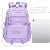 Resim Globalbloom Mor Gri Büyük Kapasiteli Rahat Moda Sırt Çantası 15.6 İnç Laptop Outdoor Seyahat Çantası Mor Gri 