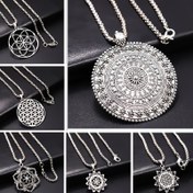 Resim Flower Of Life Kolye Mandala Kadınların Doğal Retro Amulet DIY Bohemia Geometrik Takı El Sanatları Hediye 