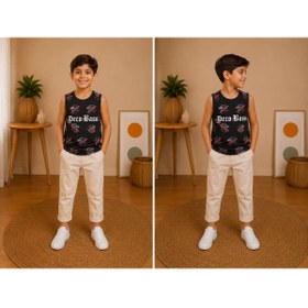 Resim DECODASS Erkek Çocuk Baskılı Atlet Kolsuz Tişört Pamuklu Yazlık Çocuk Atlet Tişörtü 