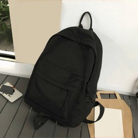 Resim Siyah Sırt Çantası - Rahat Tarz, Seyahat ve Açık Hava Kullanımı İçin Fermuarlı Laptop Çantası, Polyester Astar, Sırt Çantası | Rahat Tarz Sırt Çantası | Dayanıklı Sırt Çantası, Kadınlar İçin Uygun 