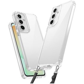 Resim Galaxy S24 Fe Uyumlu Airbagli Takılabilir Askı Aparatlı Zore Snap Silikon Kapak-şeffaf Şeffaf 