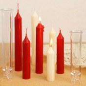 Resim LONTL Dayanıklı Akrilik Mum Kalıp Seti - 2.2cm Çap, Sivri Silindir Şekli El Yapımı Aromaterapi Mumları İçin - DIY Ev Dekoru için Şeffaf Plastik El Aleti 