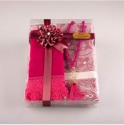 Resim Tesbih Seccade Şal Set (Fuşya Pembe) 