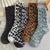 Resim 5 Çift Kadın Leopar Desenli Kısa Çoraplar - Esnek Polyester Karışımı, Yüksek Bel Tasarım, Çok Renk Seçenekleri, Günlük ve Resmi Giyim için Makinede Yıkanabilir, Yenilikçi Çoraplar, Rahat Ayakkabı, Şık Çorap Tasarımı 