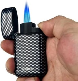Resim MGM05-30 Delicili Üçlü Jet Alev Blue Carbon Çakmak 
