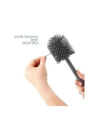 Resim Wc Tuvalet Banyo Fırçası Klozet Fırçası Kare Siyah Siyah 