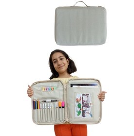 Resim Next Craft Evrak Çantası Kalemlik Aktivite Etkinlik Çantası Boyama Taşıma Çocuklar Ve Yetişkinler İçin Bej 