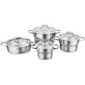 Resim Korkmaz A1957 Festiva 8 Parça Tencere Seti Gümüş 