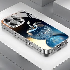 Resim Blue Crystal Apple Kişilik Yüksek Kaliteli Desenli Cam Elektro Kaplama Cep Telefonu Kılıfı ile Lens Koruma iPhone 16/16Pro/16ProMax/16Plus/15/15Plus/15Pro/15Promax, 14/14Plus/14Pro/14Promax, 13/13Pro/13Promax, 12/12Pro/12Promax, 11/11Pro/11ProMax, XR/Xs/XsMax için uygun, güzel ve muhteşem 