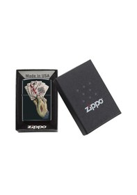 Resim Zippo Dead Man's Hand Black Matte Dizayn Çakmak Siyah 