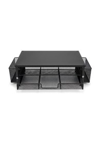 Resim Temel Siyah Metal Mesh Monitör Yükseltici Stand Çekmeceli Kalemlikli Masaüstü Organizer 9210 